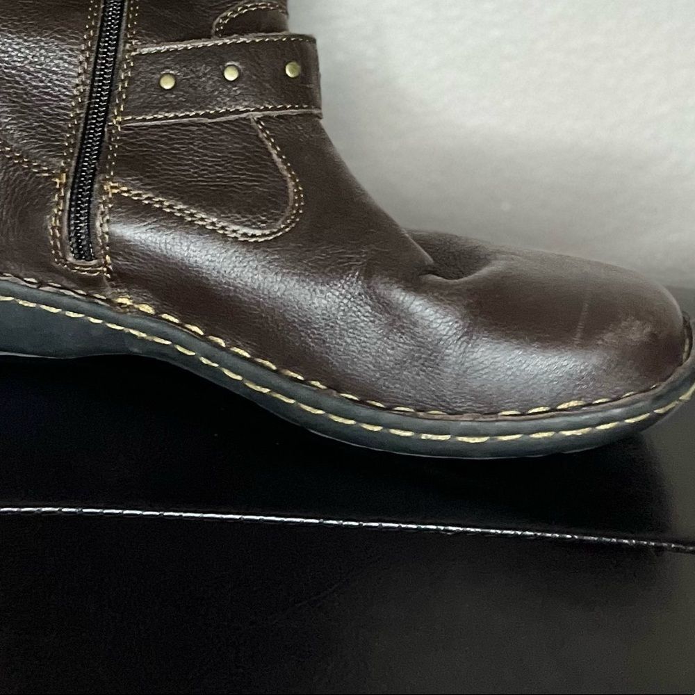 b.o.c. Womens Austin Faux Leather Flat Knee-High Boots With Buckle Brown Sz: 7.5 - Picture 6 of 8